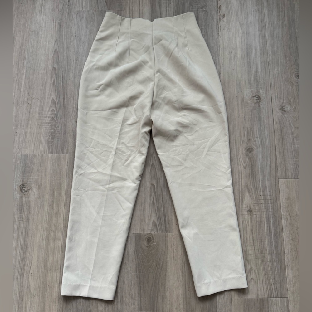 Zara Cream High Waisted Pants - Picture 6 of 12